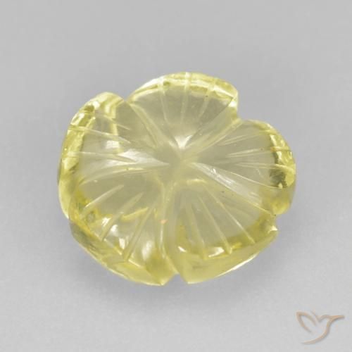 Quarzo Giallo Ananas Chiaro naturale da 4.26 ct, Taglio a fiore, Trasparente