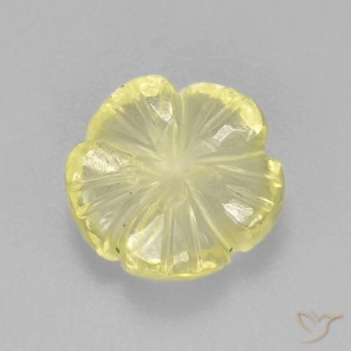 2.85ct Naturale Giallo chiaro Quarzo, Taglio a fiore, Trasparente