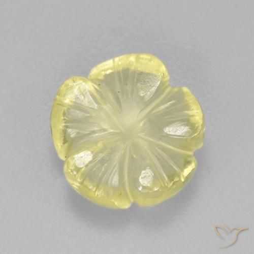 Quarzo Giallo chiaro naturale da 2.85 ct, Taglio a fiore, Trasparente