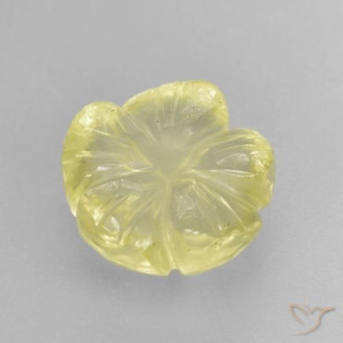 Quarzo Giallo chiaro naturale da 2.85 ct, Taglio a fiore, Trasparente