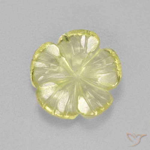 2.62ct Naturale Giallo Ananas Chiaro Quarzo, Taglio a fiore, Trasparente