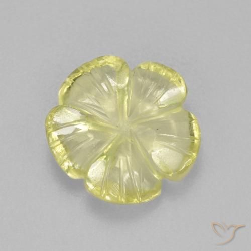 Quarzo Giallo Ananas Chiaro naturale da 2.62 ct, Taglio a fiore, Trasparente