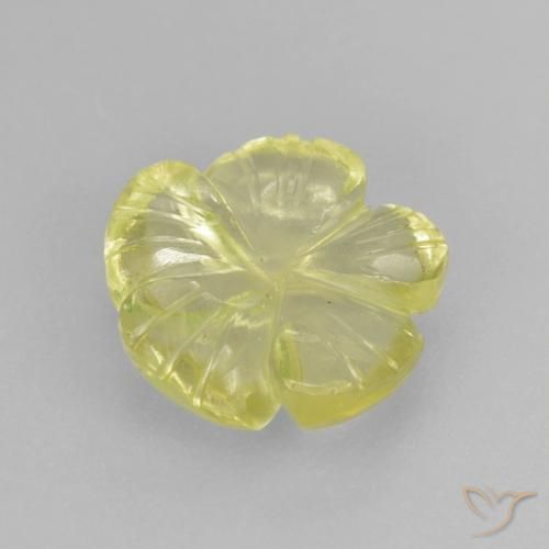 Quarzo Giallo Ananas Chiaro naturale da 2.62 ct, Taglio a fiore, Trasparente