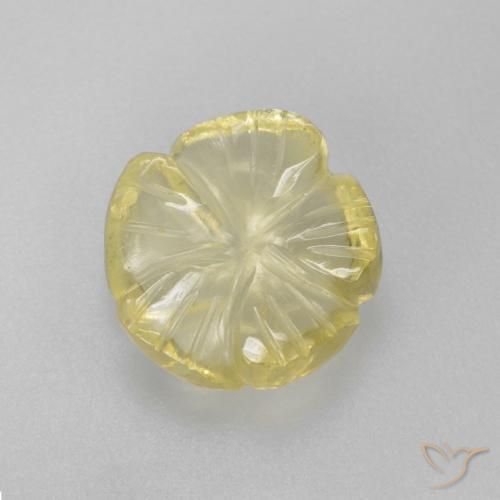 2.69ct Naturale Giallo chiaro Quarzo, Taglio a fiore, Trasparente