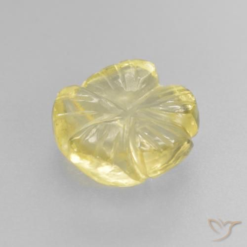 Quarzo Giallo chiaro naturale da 2.69 ct, Taglio a fiore, Trasparente