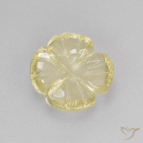 2.31ct Naturale Giallo chiaro verdastro Quarzo, Taglio a fiore, Trasparente