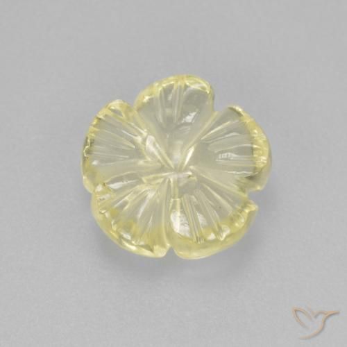 2.14ct Naturale Giallo chiaro Quarzo, Taglio a fiore, Trasparente