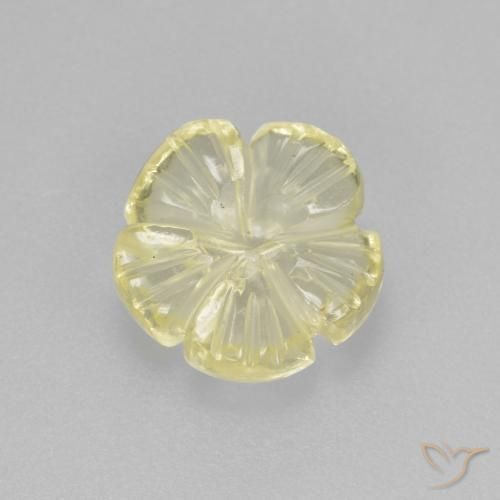 Quarzo Giallo chiaro naturale da 2.14 ct, Taglio a fiore, Trasparente