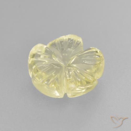 Quarzo Giallo chiaro naturale da 2.14 ct, Taglio a fiore, Trasparente