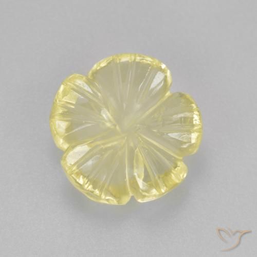 2.47ct Naturale Giallo chiaro Quarzo, Taglio a fiore, Trasparente
