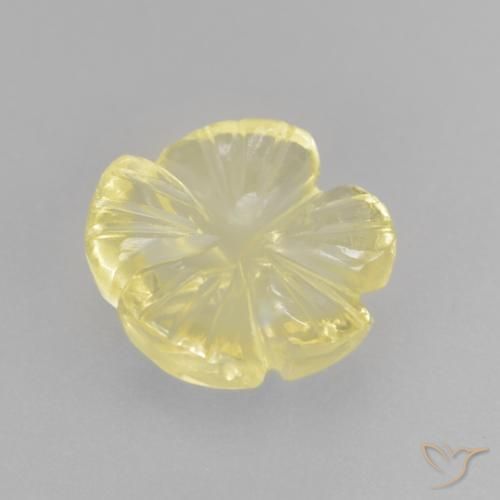 Quarzo Giallo chiaro naturale da 2.47 ct, Taglio a fiore, Trasparente