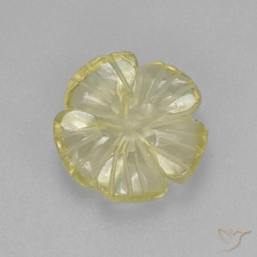 Quarzo Laguna Gialla naturale da 2.70 ct, Taglio a fiore, Trasparente