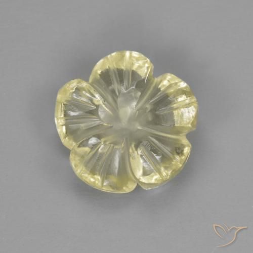 1.98ct Naturale Giallo Laguna chiaro Quarzo, Taglio a fiore, Trasparente, Photo A