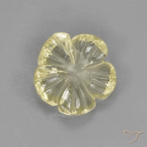 Quarzo Giallo Laguna chiaro naturale da 1.98 ct, Taglio a fiore, Trasparente