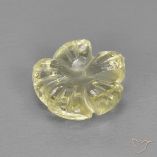Quarzo Giallo Laguna chiaro naturale da 1.98 ct, Taglio a fiore, Trasparente