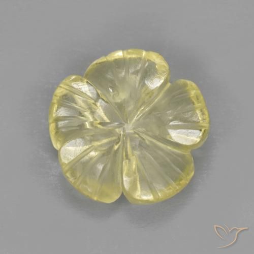 2.59ct Naturale Giallo pallido Quarzo, Taglio a fiore, Trasparente