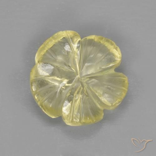 Quarzo Giallo pallido naturale da 2.59 ct, Taglio a fiore, Trasparente