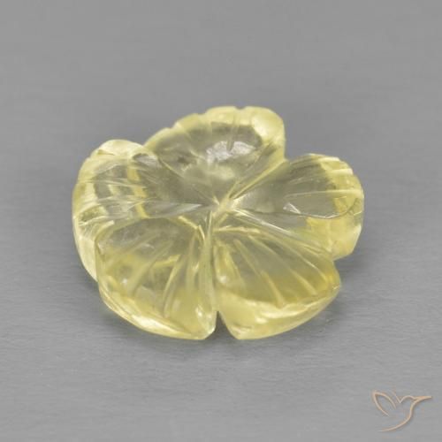 Quarzo Giallo pallido naturale da 2.59 ct, Taglio a fiore, Trasparente