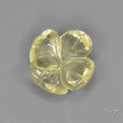 Quarzo Giallo Laguna chiaro naturale da 2.04 ct, Taglio a fiore, Trasparente