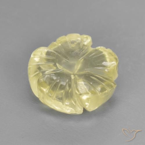 Quarzo Giallo medio-chiaro naturale da 2.79 ct, Taglio a fiore, Trasparente