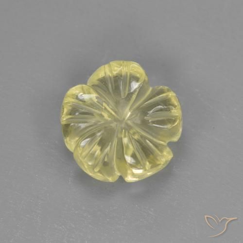 1.72ct Naturale Giallo medio-chiaro Quarzo, Taglio a fiore, Trasparente