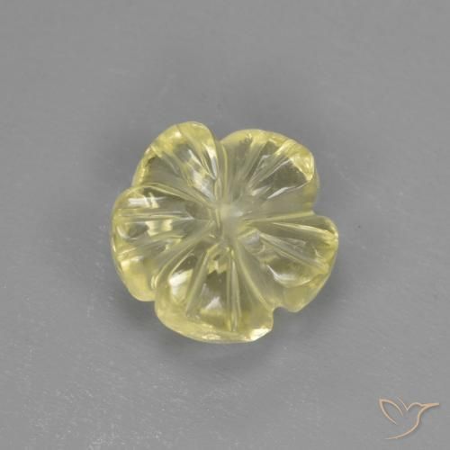 Quarzo Giallo medio-chiaro naturale da 1.72 ct, Taglio a fiore, Trasparente