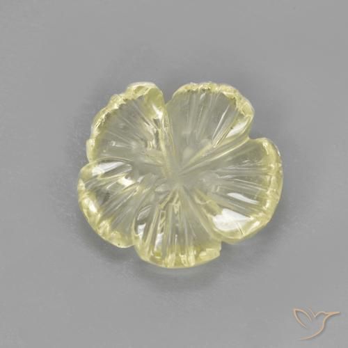 Quarzo Giallo pallido naturale da 1.64 ct, Taglio a fiore, Trasparente