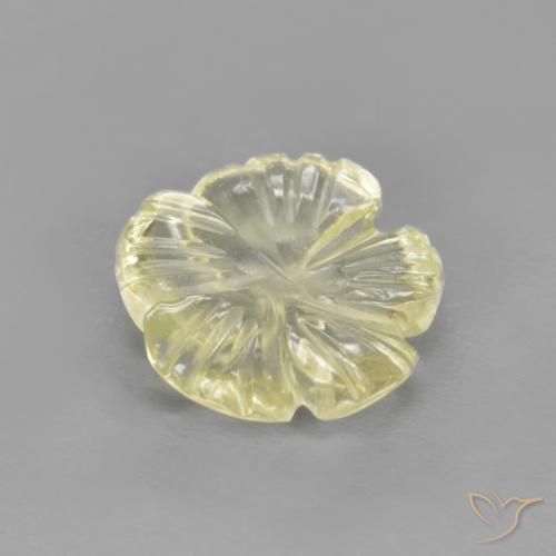 Quarzo Giallo pallido naturale da 1.64 ct, Taglio a fiore, Trasparente
