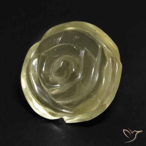 Quarzo Giallo medio-chiaro naturale da 10.57 ct, Taglio a fiore, Trasparente