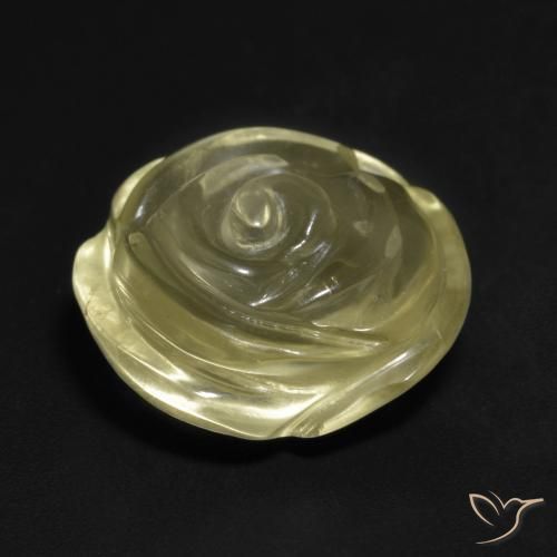 Quarzo Giallo medio-chiaro naturale da 10.57 ct, Taglio a fiore, Trasparente