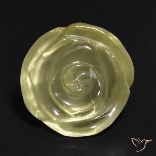 10.57ct Naturale Giallo pallido Quarzo, Taglio a fiore, Trasparente