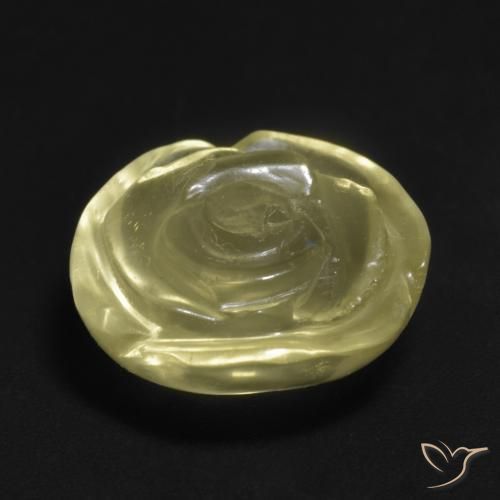 Quarzo Giallo pallido naturale da 10.57 ct, Taglio a fiore, Trasparente