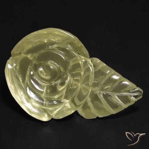 Quarzo Giallo pallido naturale da 21.30 ct, Taglio a fiore, Trasparente