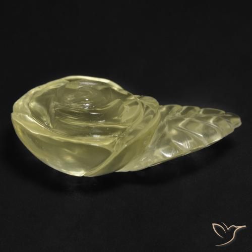 Quarzo Giallo pallido naturale da 21.30 ct, Taglio a fiore, Trasparente