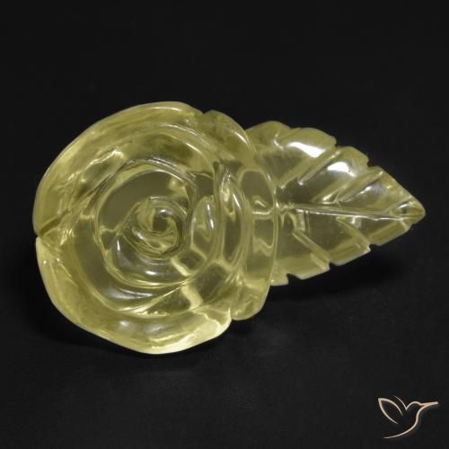 Quarzo Giallo pallido naturale da 15.16 ct, Taglio a fiore, Trasparente