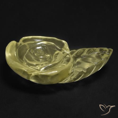 Quarzo Laguna Gialla naturale da 18.90 ct, Taglio a fiore, Trasparente