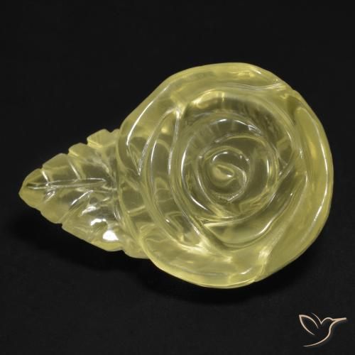 20.16ct Naturale Giallo pallido Quarzo, Taglio a fiore, Trasparente
