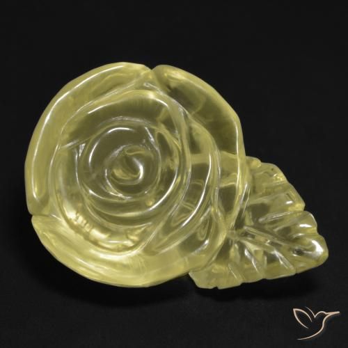 Quarzo Giallo pallido naturale da 20.16 ct, Taglio a fiore, Trasparente