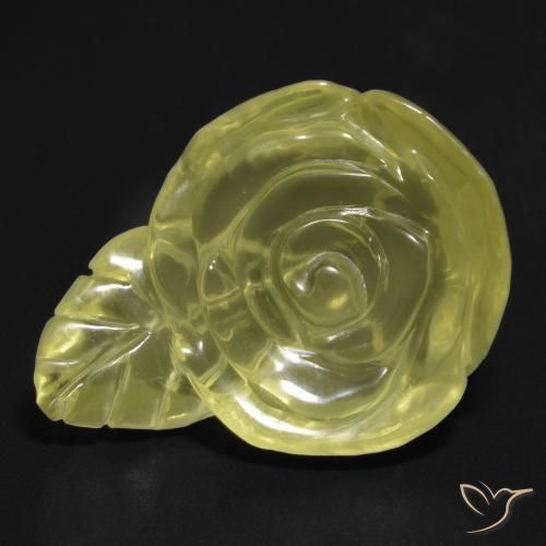 Quarzo Giallo pallido naturale da 22.84 ct, Taglio a fiore, Trasparente