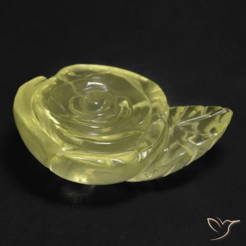 Quarzo Giallo pallido naturale da 22.84 ct, Taglio a fiore, Trasparente