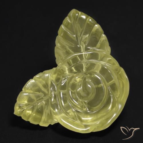 27.63ct Naturale Laguna Gialla Quarzo, Taglio a fiore, Trasparente