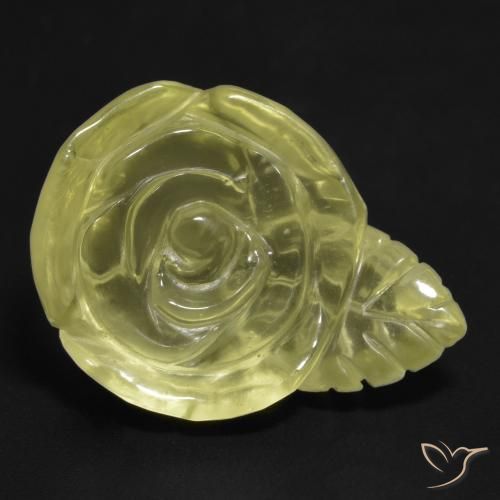 Quarzo Giallo pallido naturale da 21.64 ct, Taglio a fiore, Trasparente