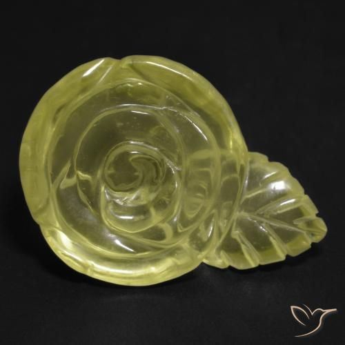 Quarzo Giallo pallido naturale da 21.64 ct, Taglio a fiore, Trasparente