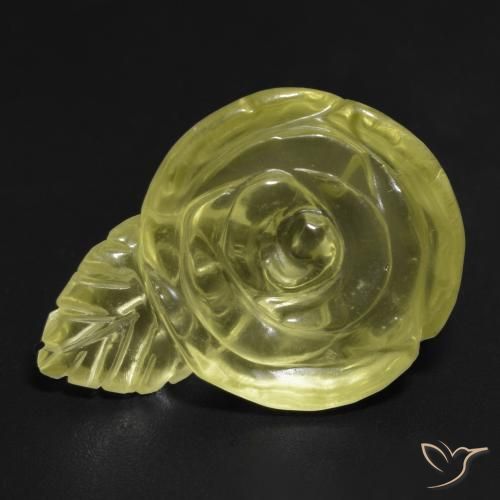 26.39ct Naturale Giallo medio Quarzo, Taglio a fiore, Trasparente