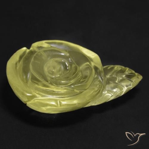 Quarzo Giallo medio naturale da 26.39 ct, Taglio a fiore, Trasparente