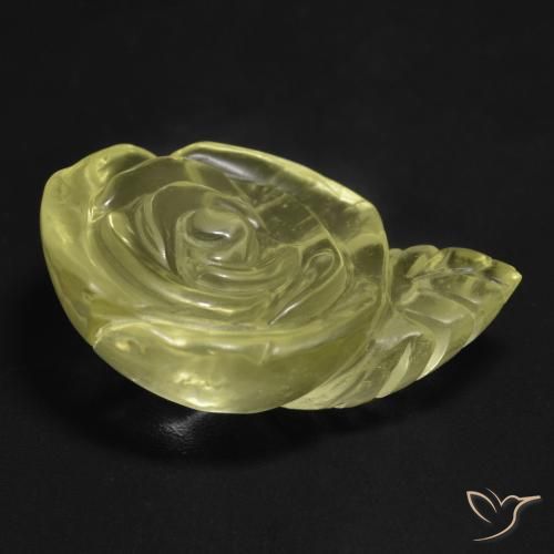Quarzo Giallo medio naturale da 26.39 ct, Taglio a fiore, Trasparente
