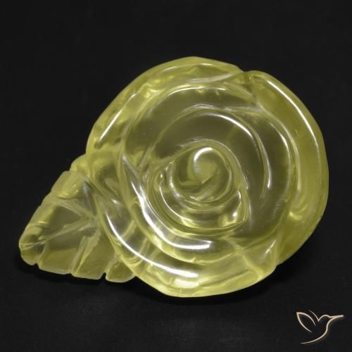 Quarzo Giallo pallido naturale da 19.94 ct, Taglio a fiore, Trasparente