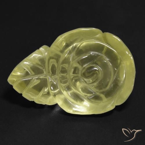 19.33ct Naturale Giallo pallido Quarzo, Taglio a fiore, Trasparente