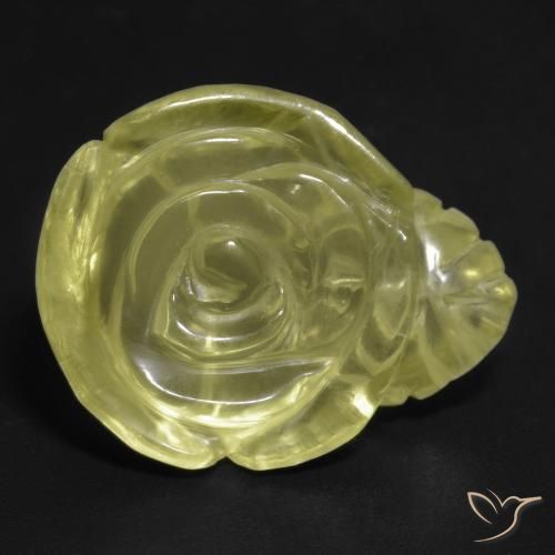 Quarzo Giallo pallido naturale da 15.73 ct, Taglio a fiore, Trasparente