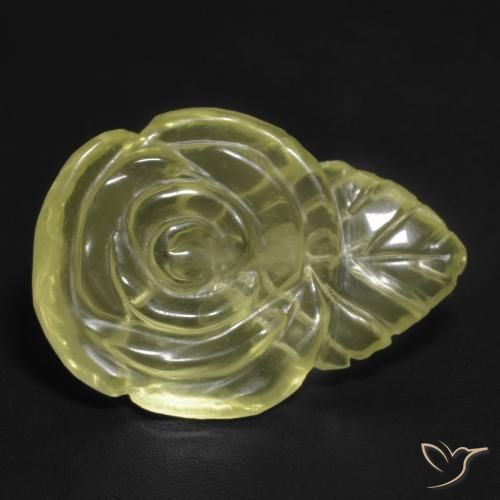 12.65ct Naturale Giallo pallido Quarzo, Taglio a fiore, Trasparente